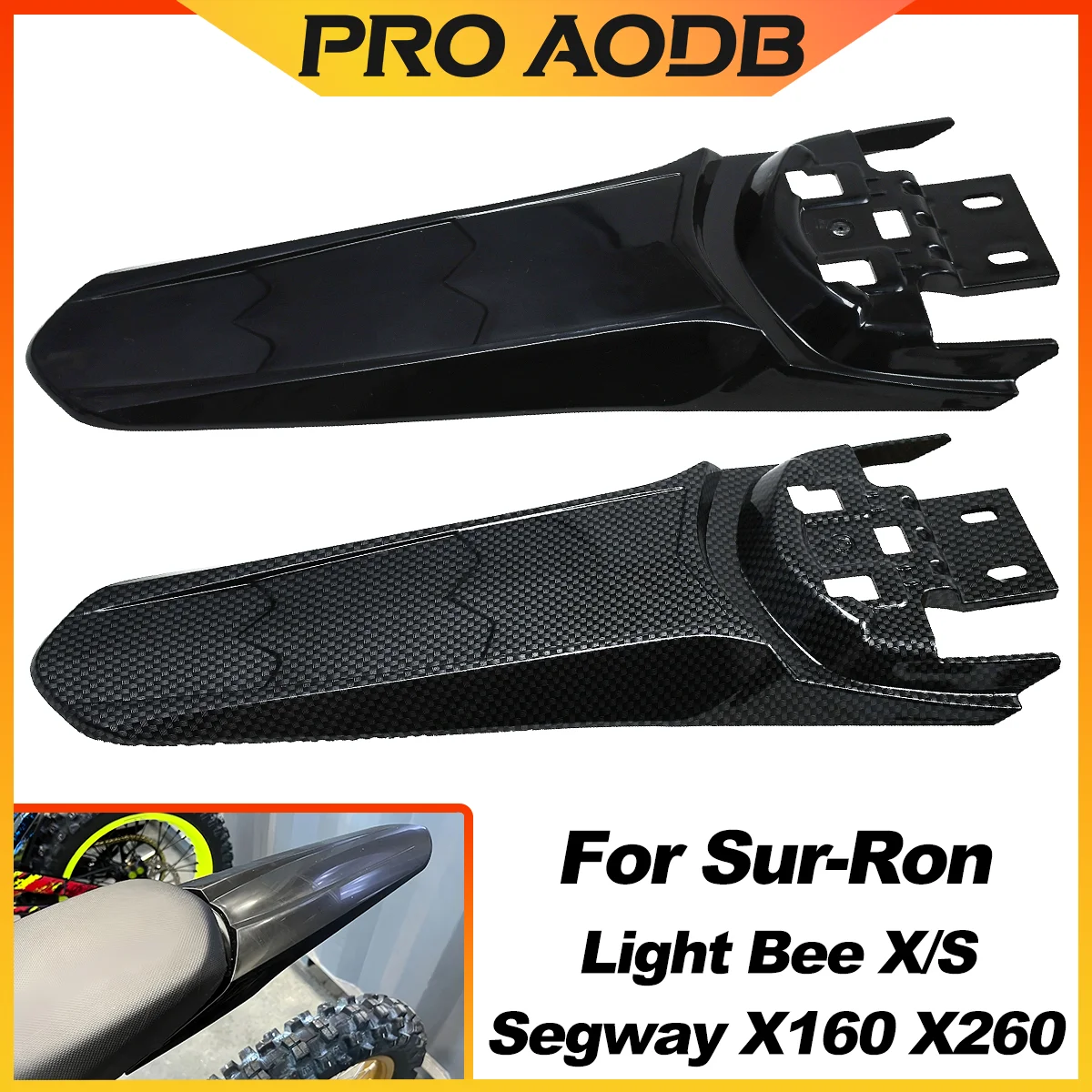 Motorcycle Modified Extended Longer Rear Fender For Sur Ron Light Bee X & Light Bee S Extra Long Dirt Pit Mudguard Tail Fender