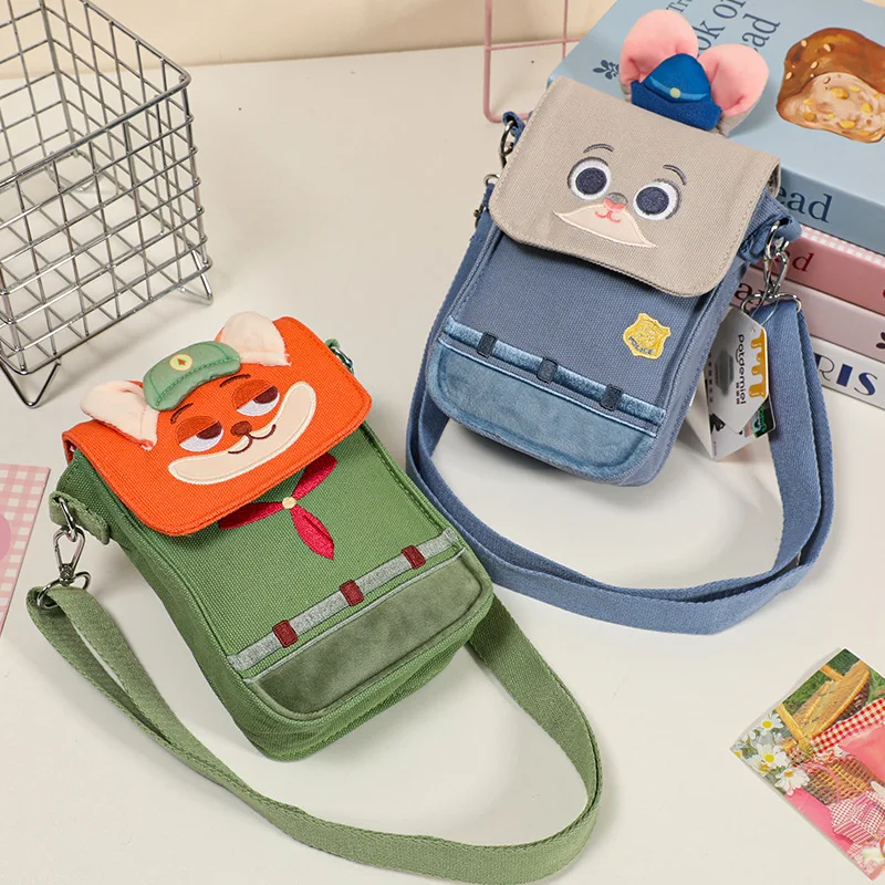 Kawaii Zootopia Nick Wilde Judy Hopps Mobile Phone Bag Cute Cartoon New Shoulder Bag Portable Key Coin Purse Birthday Gift