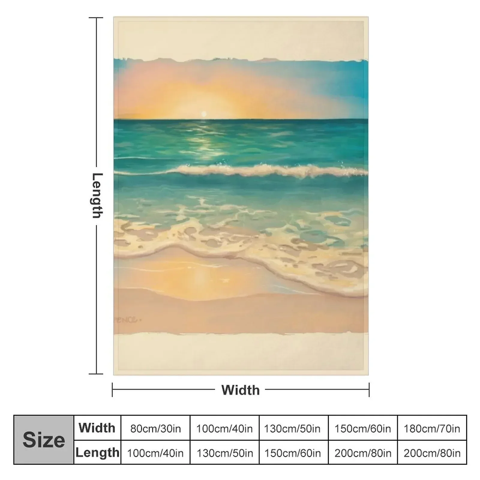 Golden Seafoam on the Beach Painting Throw Blanket Tourist Large Cute Multi-Purpose Blankets