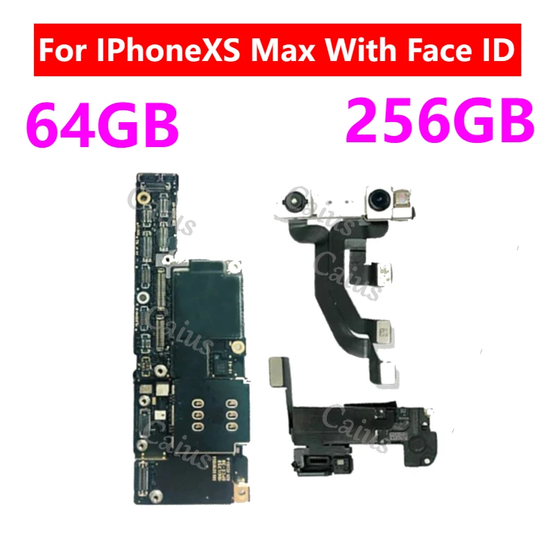 

Материнская плата для iPhone XS MAX с Face ID 64 ГБ 128 ГБ 256 ГБ 512 ГБ, материнская плата, 100% оригинальная разблокированная материнская плата