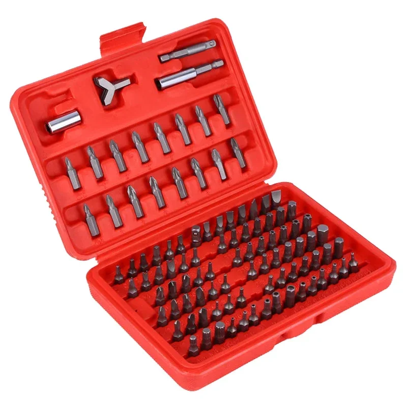 

100pcs Security Hex Bit Tool Set Torx Hex Drill Star Spanner Screw Driver Tri-Wing Torx Spanner Hex Fasteners Screwdriver Bit