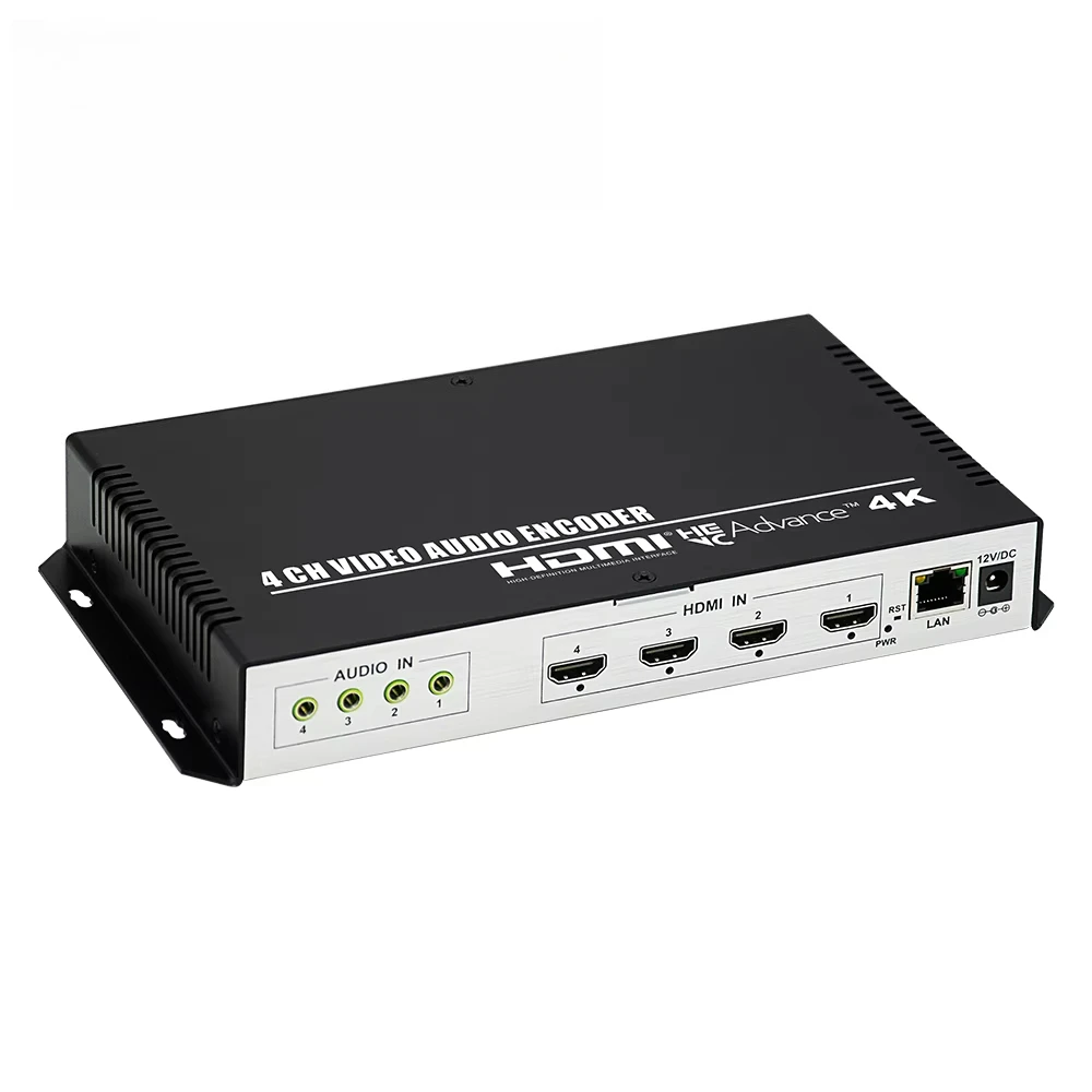 4 Channels HDMI to IP Video Encoder 4K30 HD H265 HEVC H264 IPTV Live Streaming Encoder with SRT/RTMP/RTMPS/HTTP