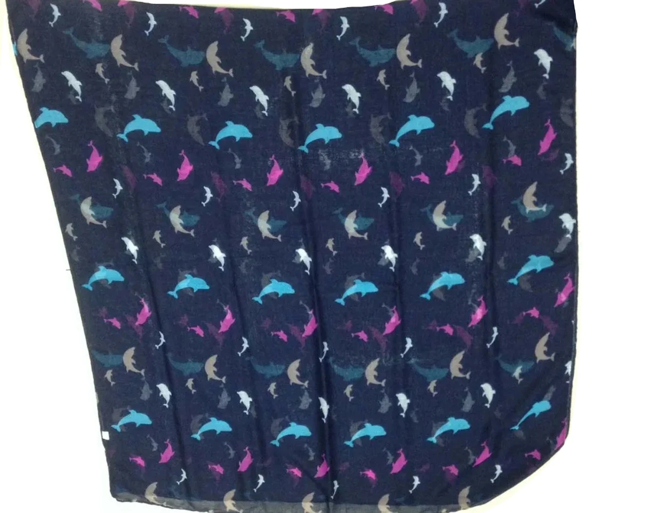 New Fashion Colorful Dolphin Print Scarves Shawls Animal Pattern Scarf Wrap Hijab Mix Color