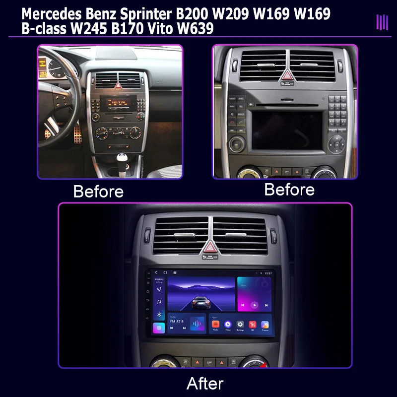 roadivox Android car radio for Mercedes Benz Sprinter B200 W209 W169 W169 B-class W245 B170 Vito W639 GPS Navigation multimedia