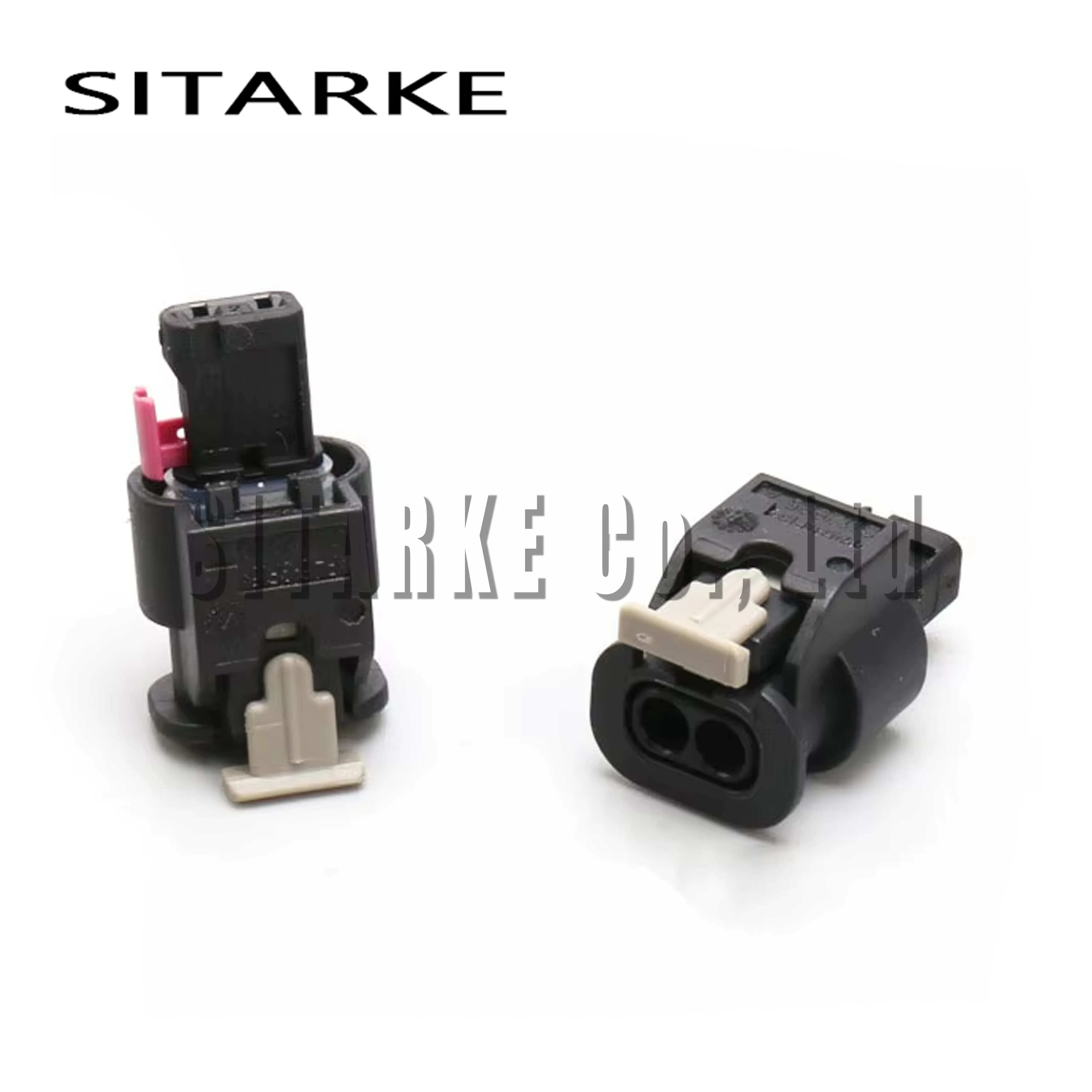 10 Sets 2-Pin Impact Sensor Connector Waterproof Auto Plugs Compatible with 4F0973702 1-1718643-1 for Vehicle Electrical Systems