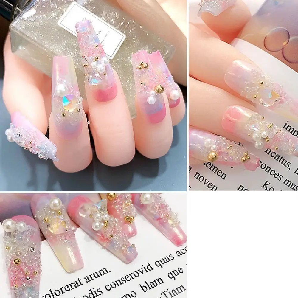 Nieuwe Glazen Nail Art Aurora Bubble Kralen Gemengde 3D 3D Nail Art Decoratie Nail Charms Nail Art Bubble Bead