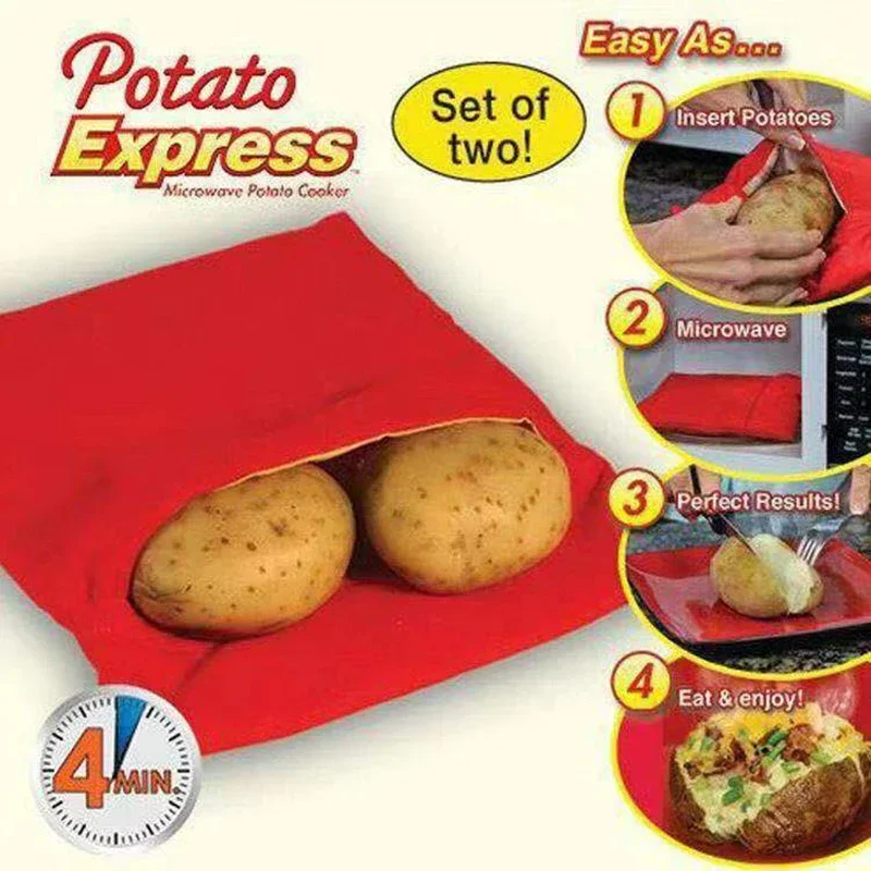 Microwave Potato Cooke Cooker Bag Reusable Potato Cooking Quick Fast Baking Bag Potato Cook Tools Kitchen Gadgets Accessory