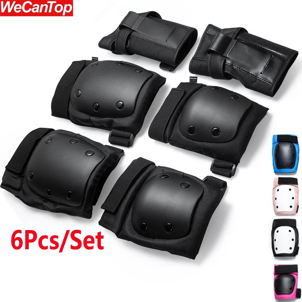 

Наколенники и налокотники для взрослых и молодежи с наручниками, комплект защитного снаряжения для езды на велосипеде, велоспорта и мультиспортивного скутера, скейтборда