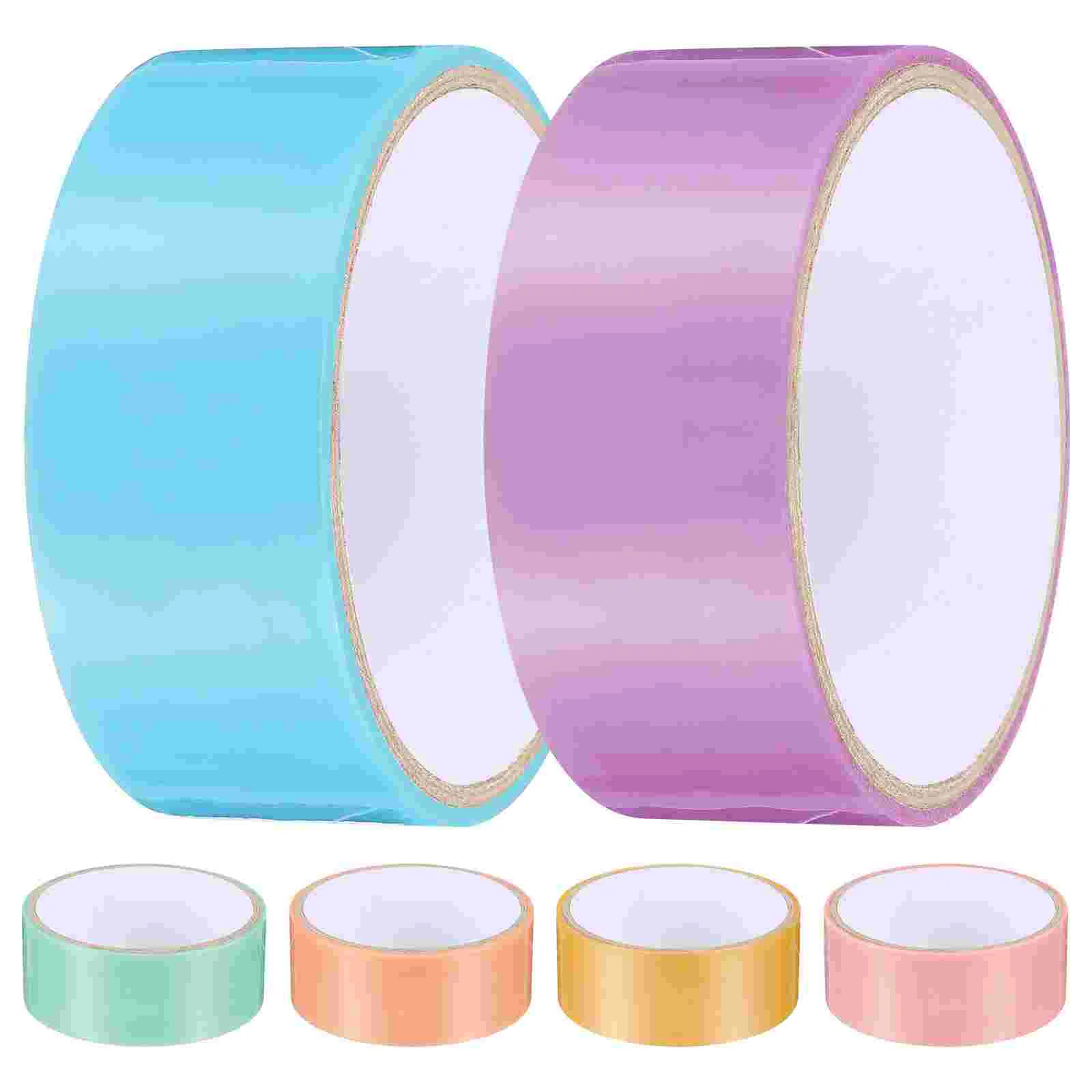 

6 Rolls Pearlescent Sticky Ball Tape Adhesive Dispenser Duct Athletic DIY Tapes Relaxing Rolling Colored