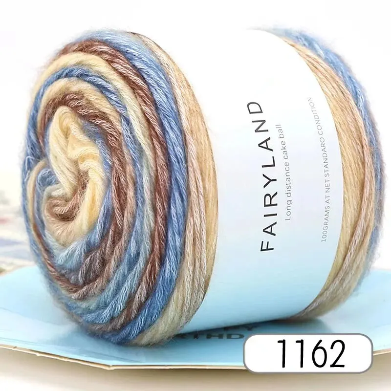 1Pc 100G Gradiënt Regenbooggaren, Geschikt Voor Diy Haak En Gebreide Warme Truien, Sjaals, Hoeden, Sjaals, Sjaals, Enz - afbeelding 1