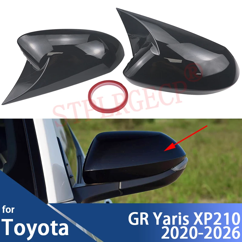 Rearview Side Wing Mirror Cover Cap Glossy Black Add-on M Style Shell for Toyota GR Yaris RZ RC XP210 2020-2025 2026