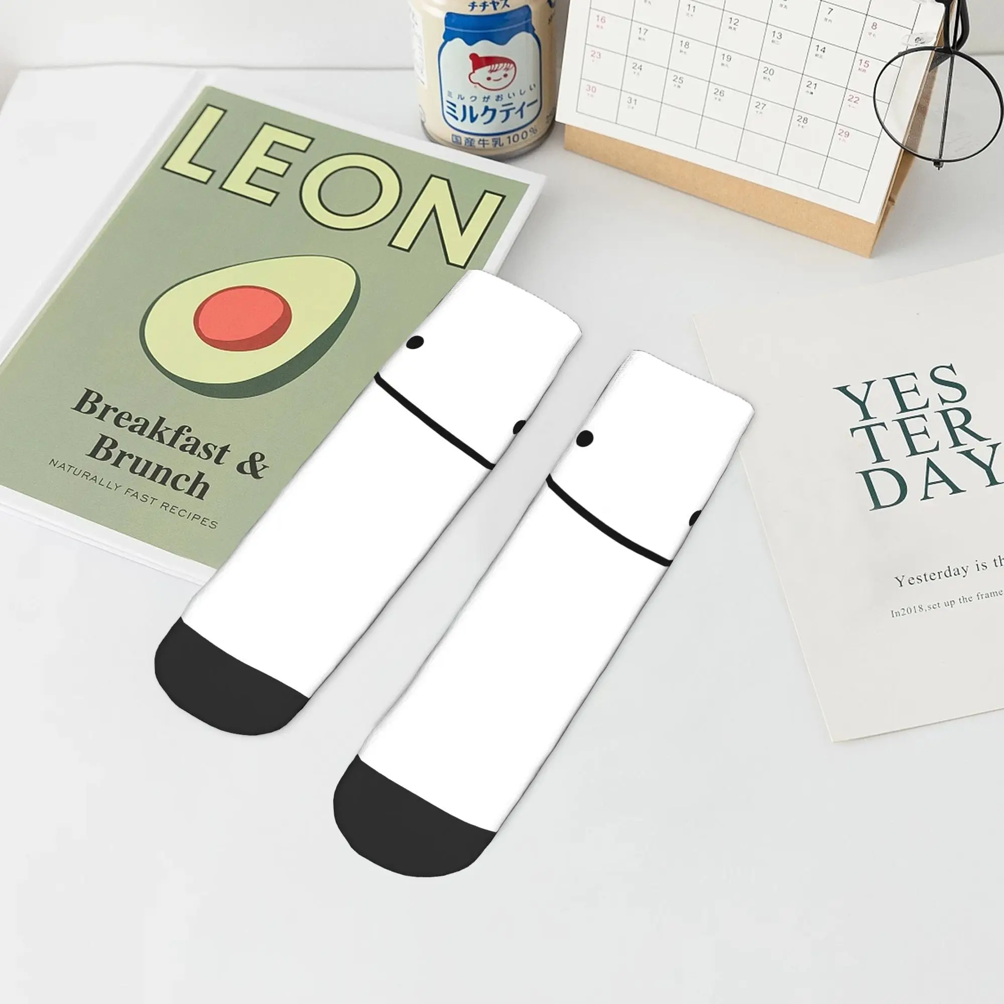 All Seasons Ditto Face Socks Harajuku High Quality Crew Socks Hip Hop Stockings for Men Women Gifts