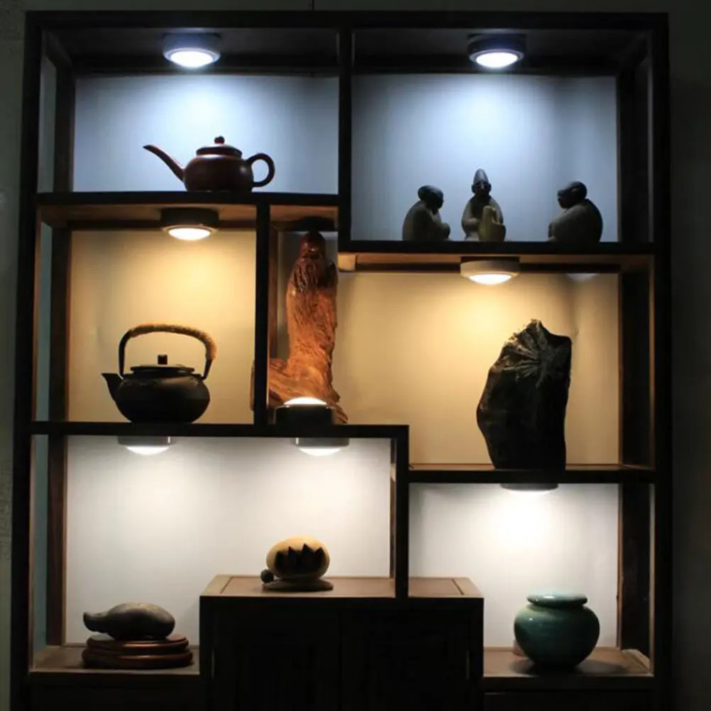 4 قطع تعمل باللمس ضوء الليل بقيادة مصباح لاسلكي بالطاقة لخزانة خزانة غرفة النوم غرفة المعيشة صديقة للعين مريحة