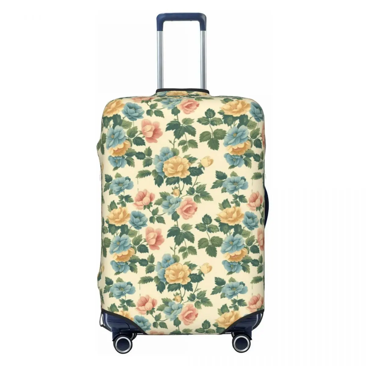 

Custom Vintage Floral Texture Luggage Cover Protector Funny Flower Pattern Travel Suitcase Protective Cover for 18-32 Inch