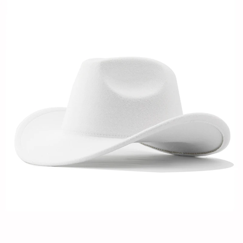 54-57-60cm Unisex Western Cowboy Hat Vintage Roll Brim Felt Jazz Hat Suitable for,Western Cowboy Party, Bar Cowboy