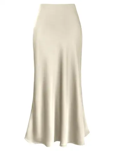 Spring Summer Women's Clothing New Style Silky Texture Forged Surface Acetic Acid Hanging High Waist Fish Tail Half Skirt Women