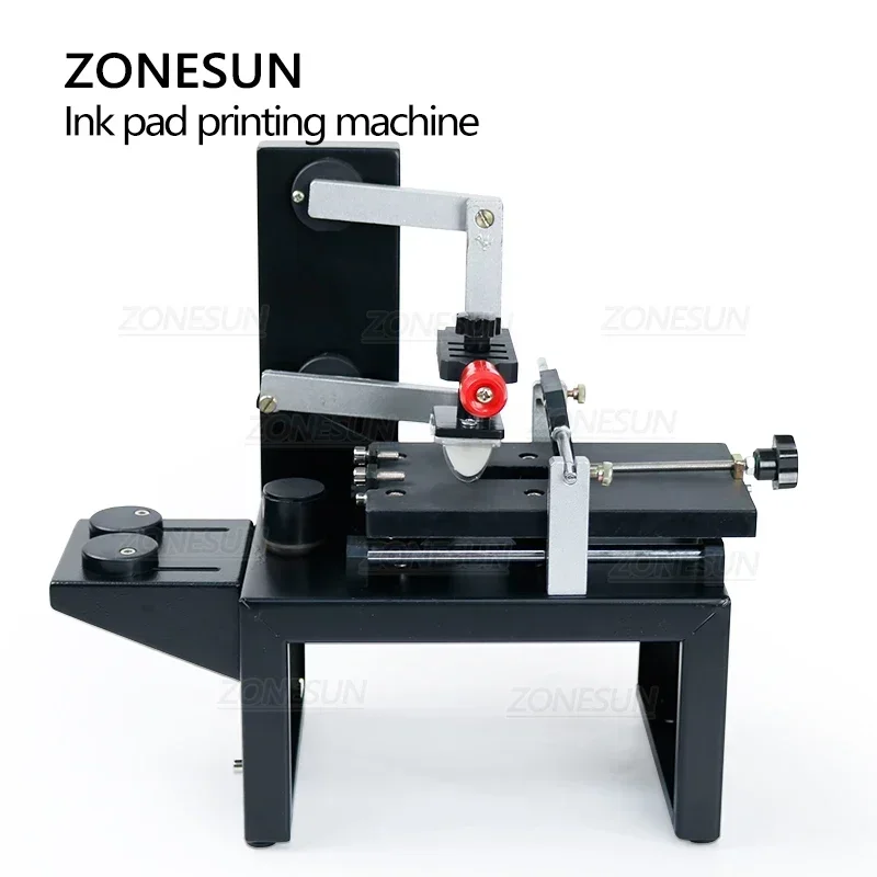 ZONESUN تاريخ الإنتاج اليدوي دفعة نمط شعار آلة طباعة الحبر يمكن صندوق طابعة الوسادة