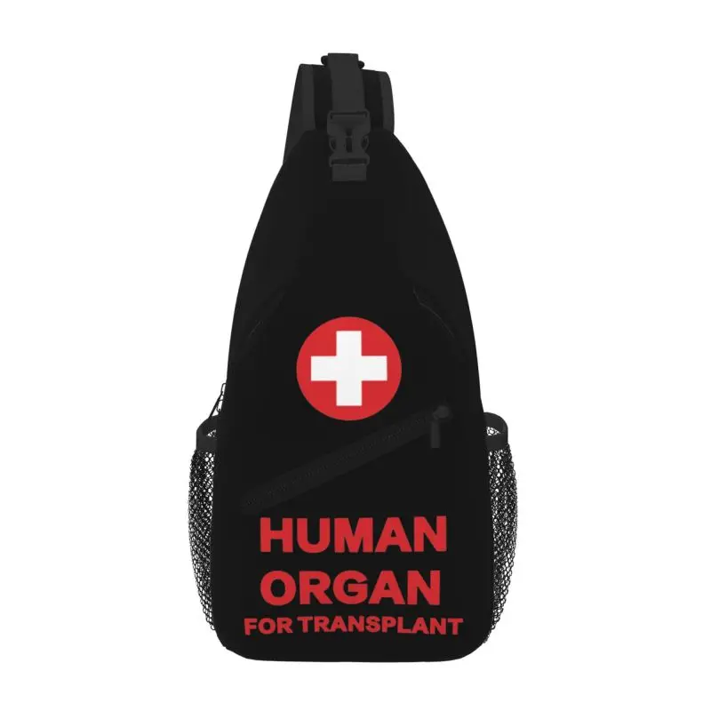 Funny Human Organ for Transplant Sling Bag Chest Shoulder Bag Unisex Crossbody Backpack for Travel Work Sports Shopping Hiking