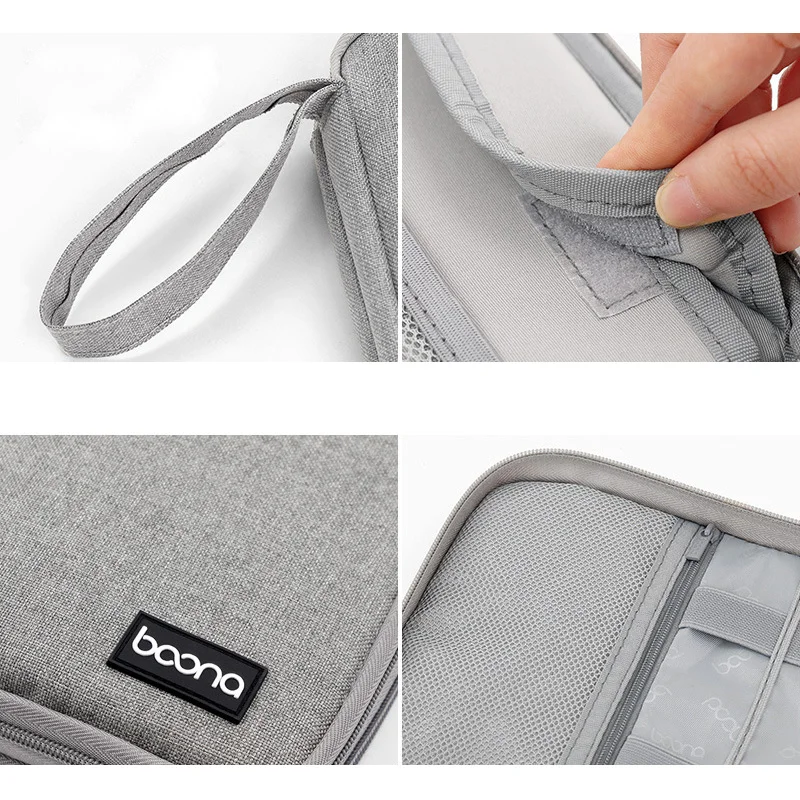 Large Capacity Data Cable Storage Bag Travel Electronics Accessories Organizer Pouch for HDD Adapter Memory Card Digital Gadgets