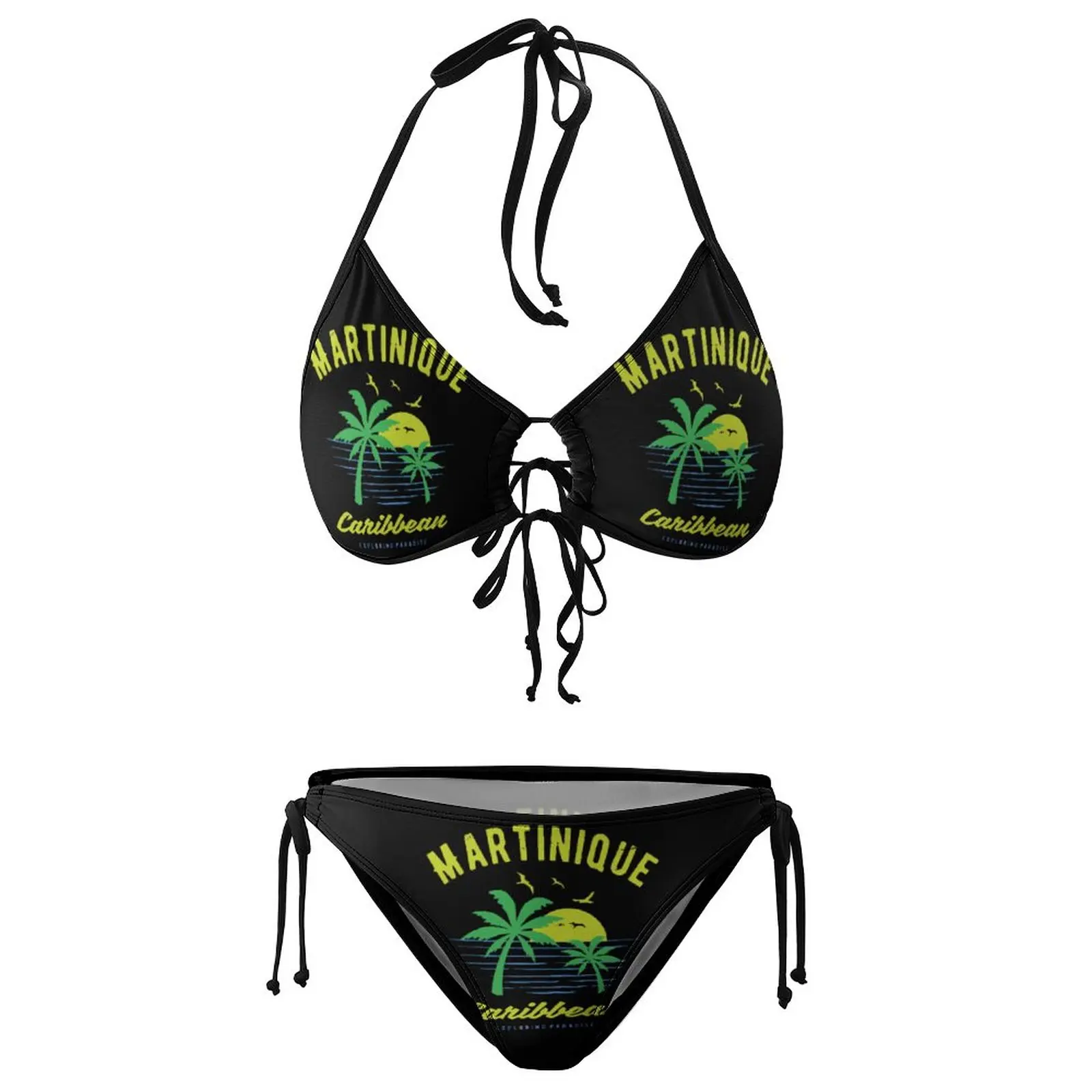 Graphic Vintage Exotic Bikinis Martinique Caribbean Paradise Gift And SouvenirHumor Graphic Bikini Swimming Costume High Grade S