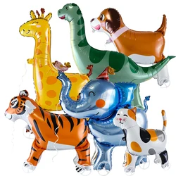 Self Standing Large Giraffe Elephant Ballon Walking Ballon with Wheels for Jungle Safari Theme Kids Birthday Party Decor