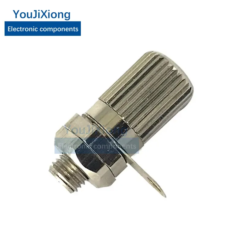2Pcs M6 All-copper Nickel-plated Terminal, Metal Grounding Pillar 4mm High Current Banana Socket Terminal