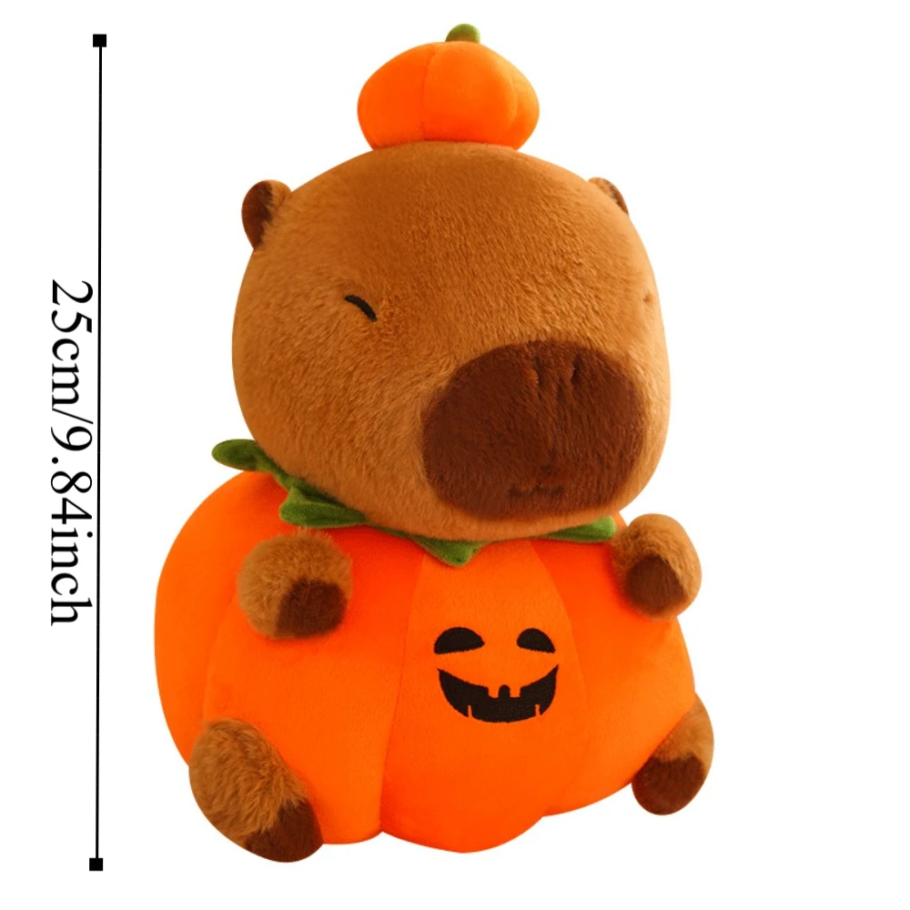 Vestir calabaza Capybara peluche dibujos animados PP algodón Halloween Capybara muñeco de peluche Kawaii suave Capibara Anime juguete esponjoso