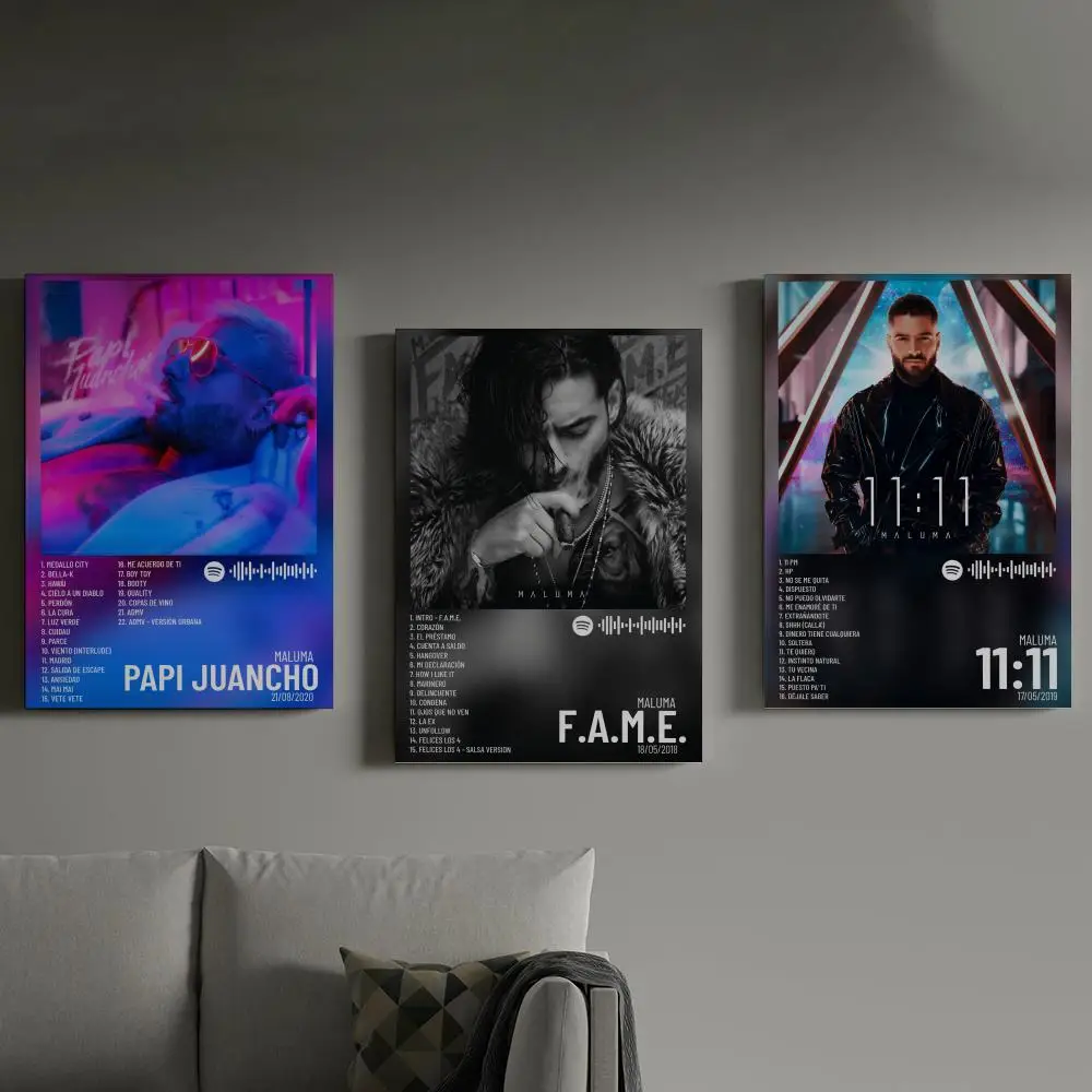 

Maluma Poster Prints Canvas Painting Wall Art Picture Living Room Home Decor Tracklist Music Album Cover