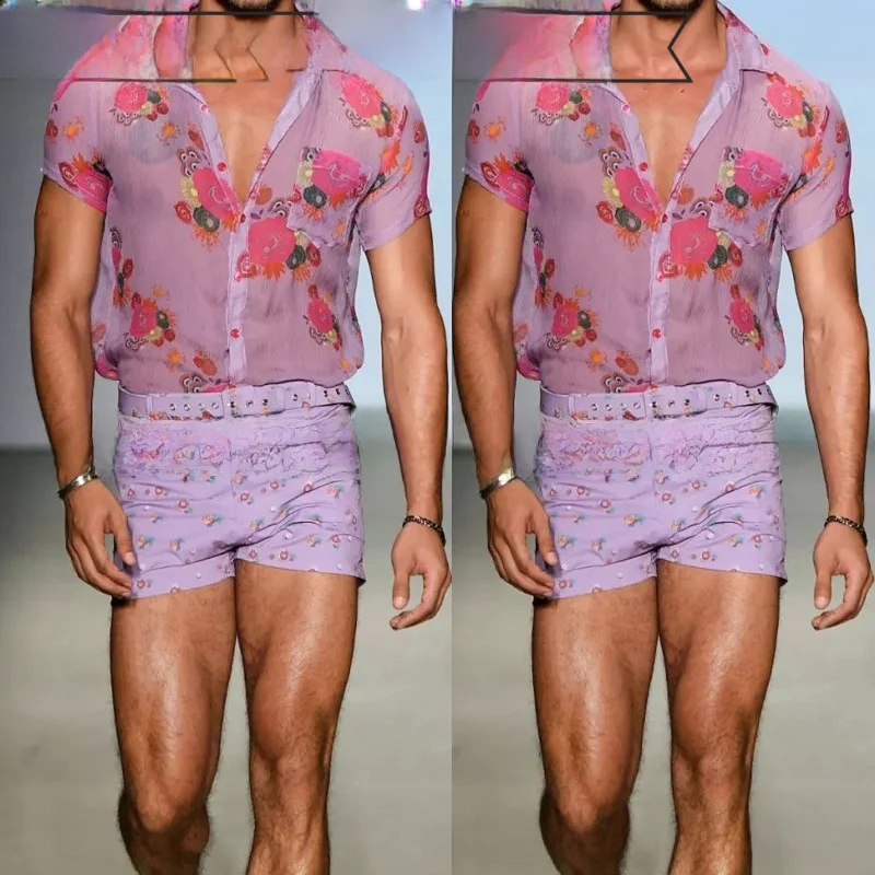 

Sexy Lace Slim Fit ort Strap Vest Top Printed See tough irt Briti Sle Summer Thin Polyester Fiber Breathable Youth