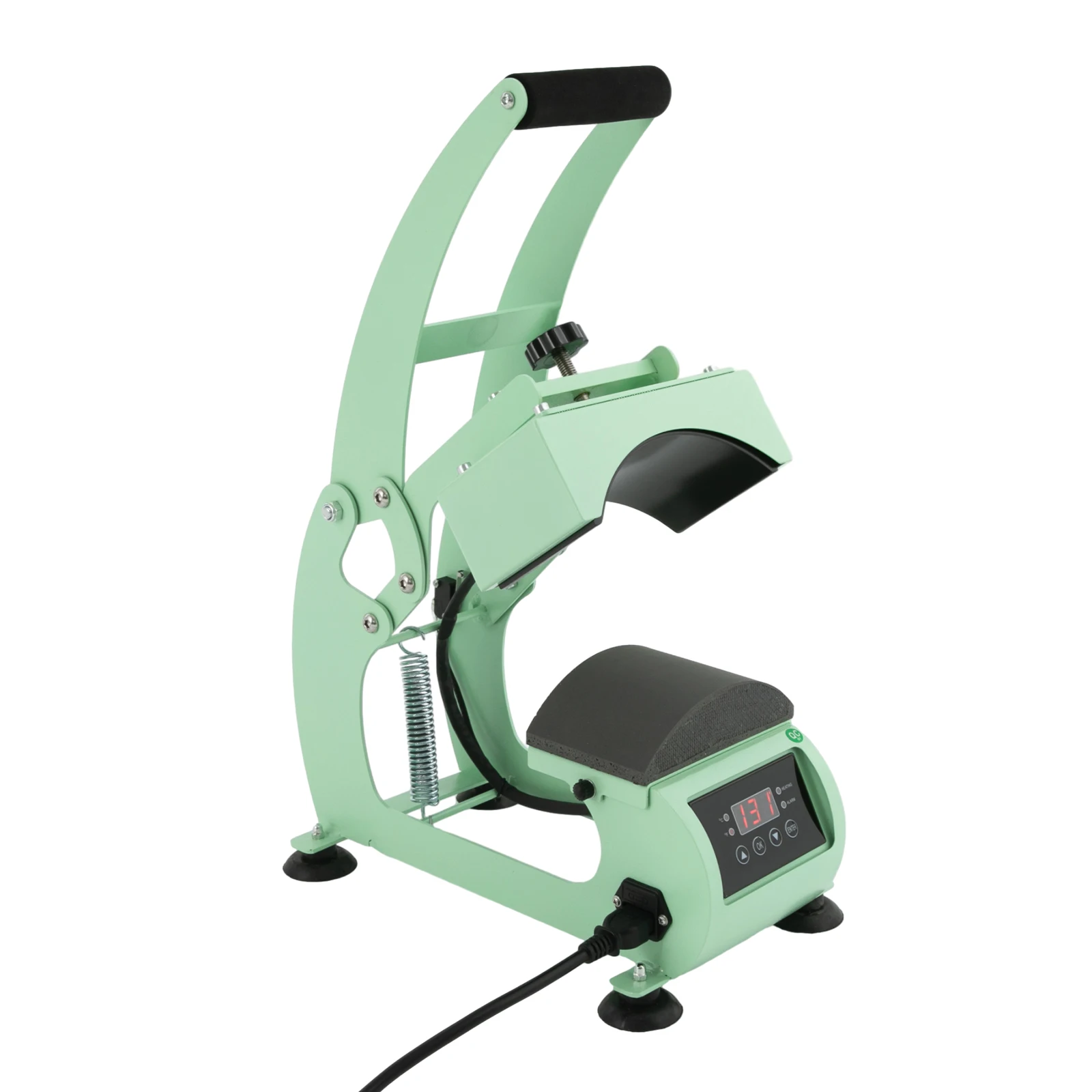 Digitale hoedenwarmtepers, instelbare tijd (0-999s), temperatuur (0-400oF), twee hoedenpads, lichtgewicht en gemakkelijk voor doe-het-zelf-projecten