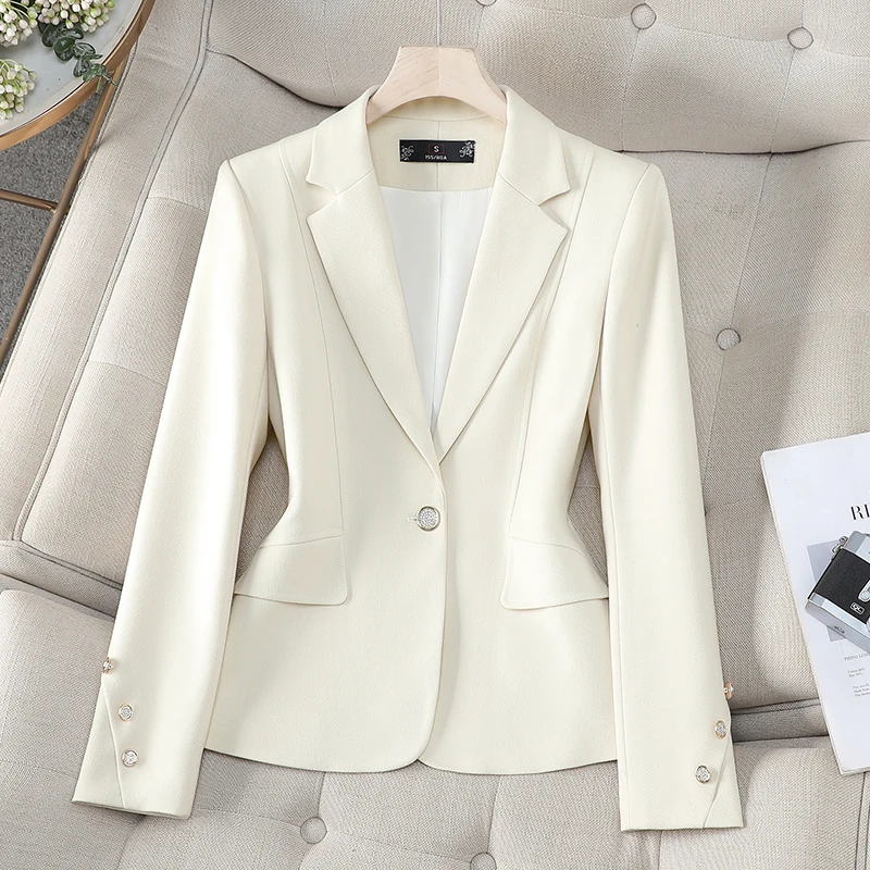 Zjyt moda coreana blazers para mulher manga longa lapela gola casual fino ajuste jaquetas casacos senhoras do escritório plus size outerwear