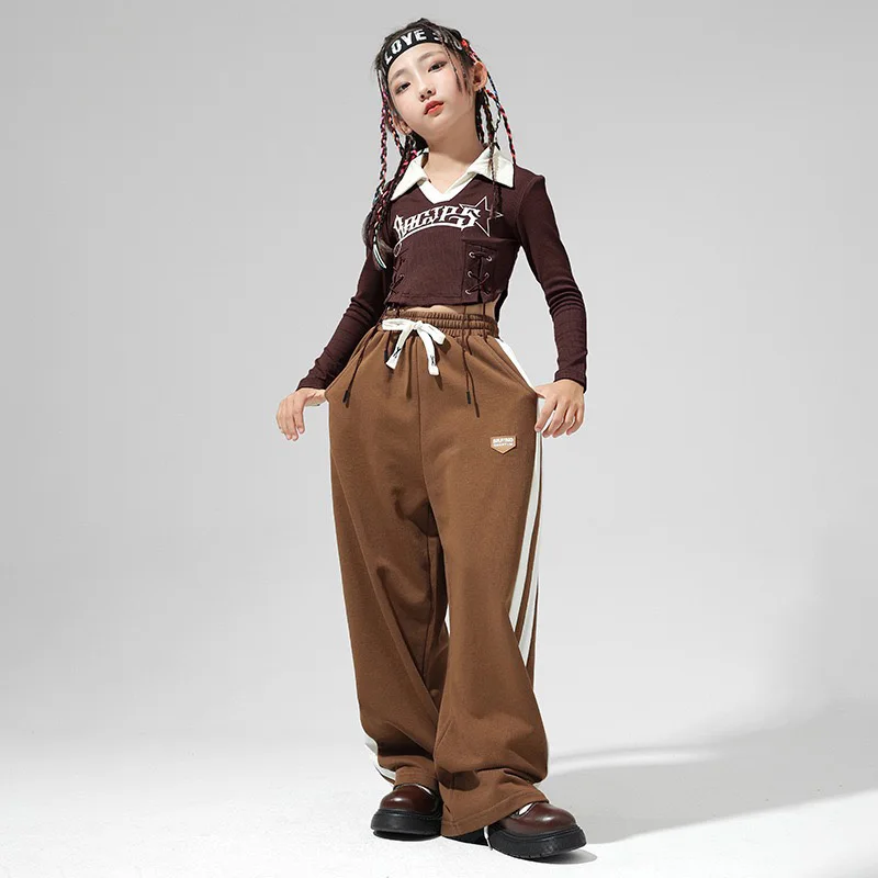 Mädchen Jazz Dance Kostüm für Kinder Hip-Hop Street Dance Regal Trommel Performance Kleidung Kinder Hip Hop Kostüme Tops Hosen Set
