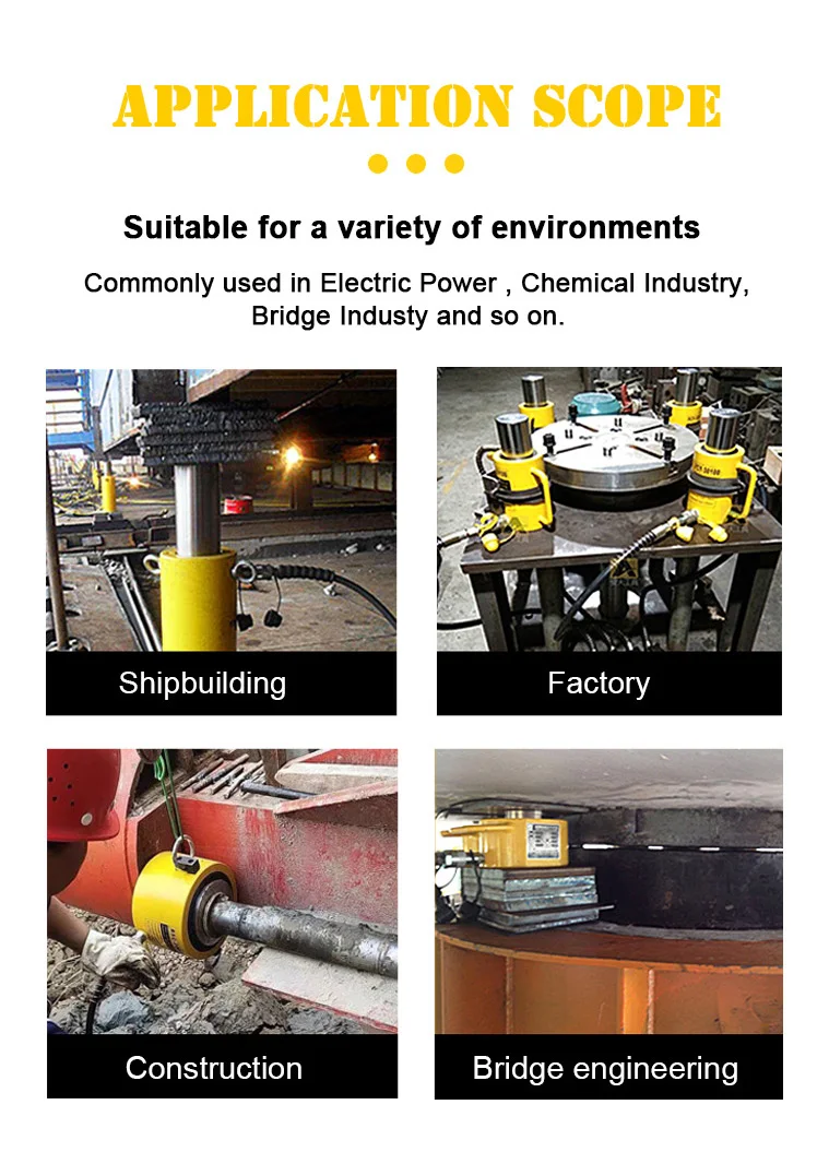 Double acting flanged heavy  hydraulic jack 500 tons weight lifting capacity 400 mm lift stroke