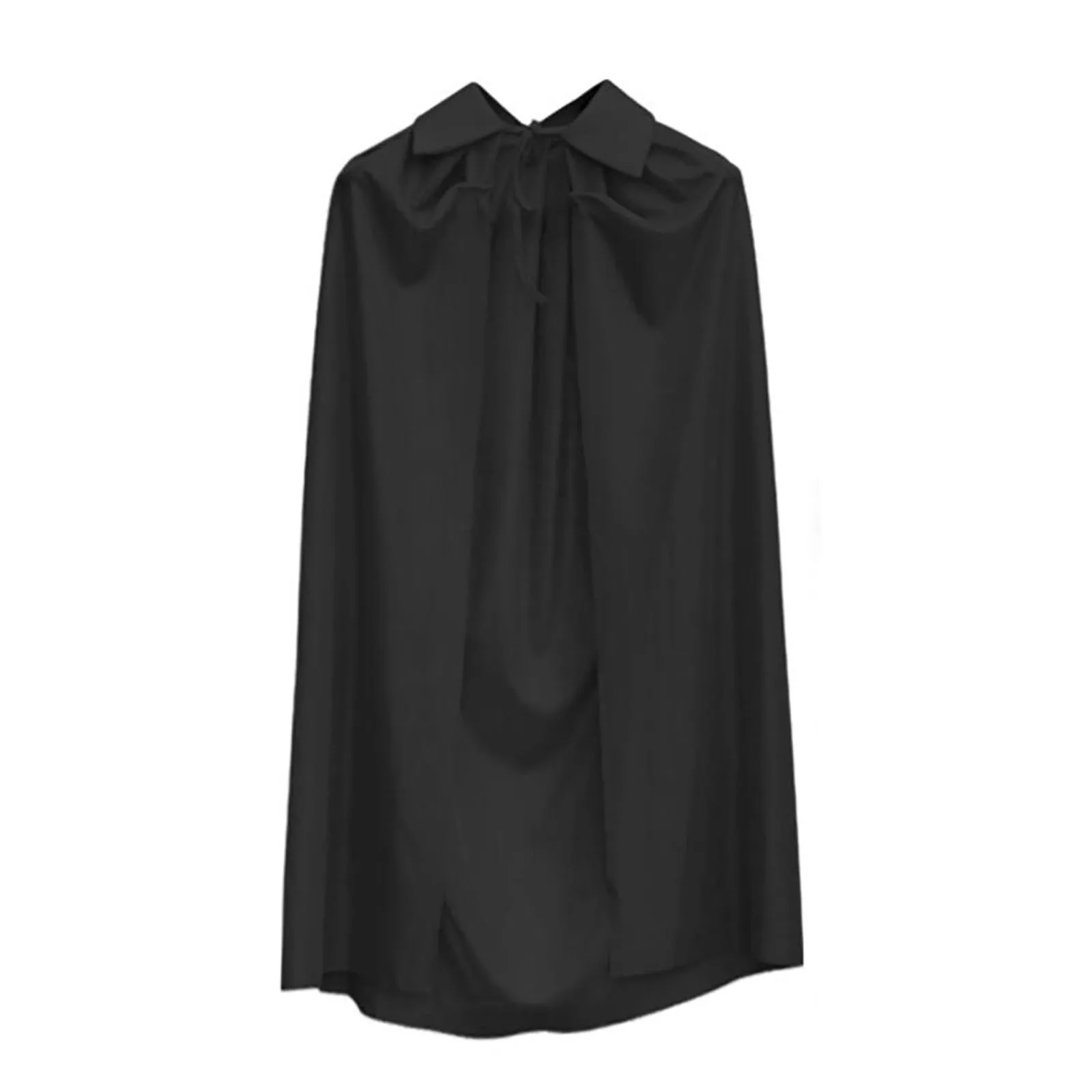 Halloween Hooded Cloak Medieval Cosplay Long Robe Solid Color Party Scary Witch Devil Cape Death Vampire Ghost Costume Adult