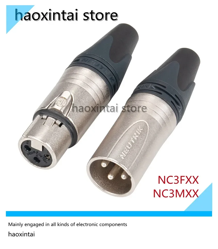 1 peça Neutrik NC3MXX NC3FXX Swiss Neutrik três núcleos XLR XLR plugue de equilíbrio banhado a prata