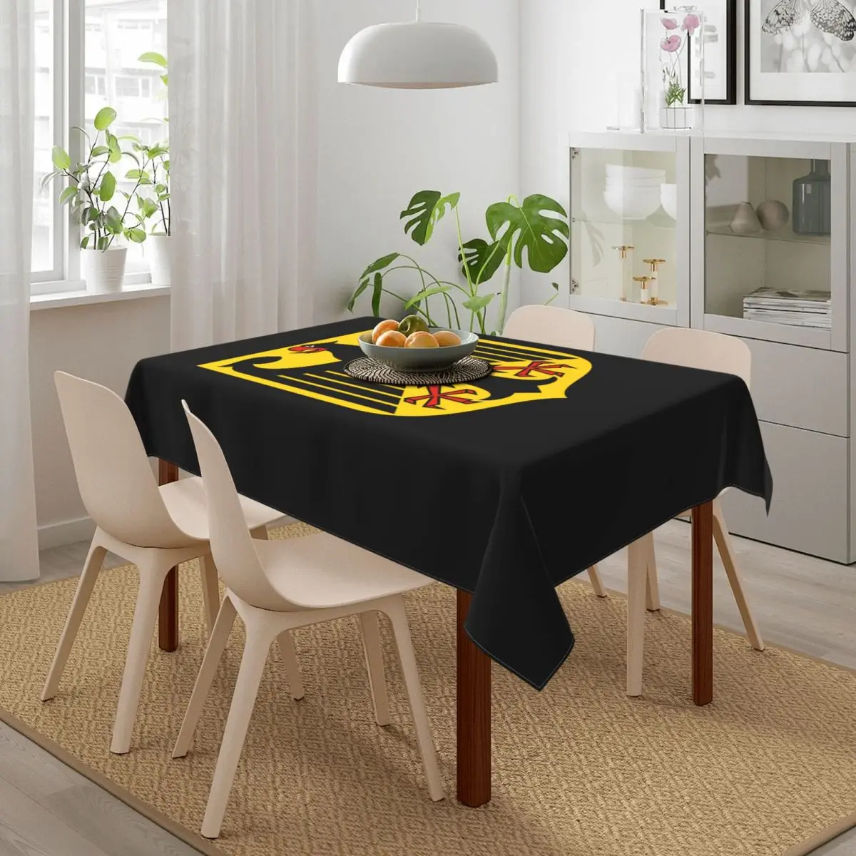 Coat Of Arms Of Germany Tablecloth Rectangular Fitted Waterproof German Flag Eagle Table Cover Cloth for Party