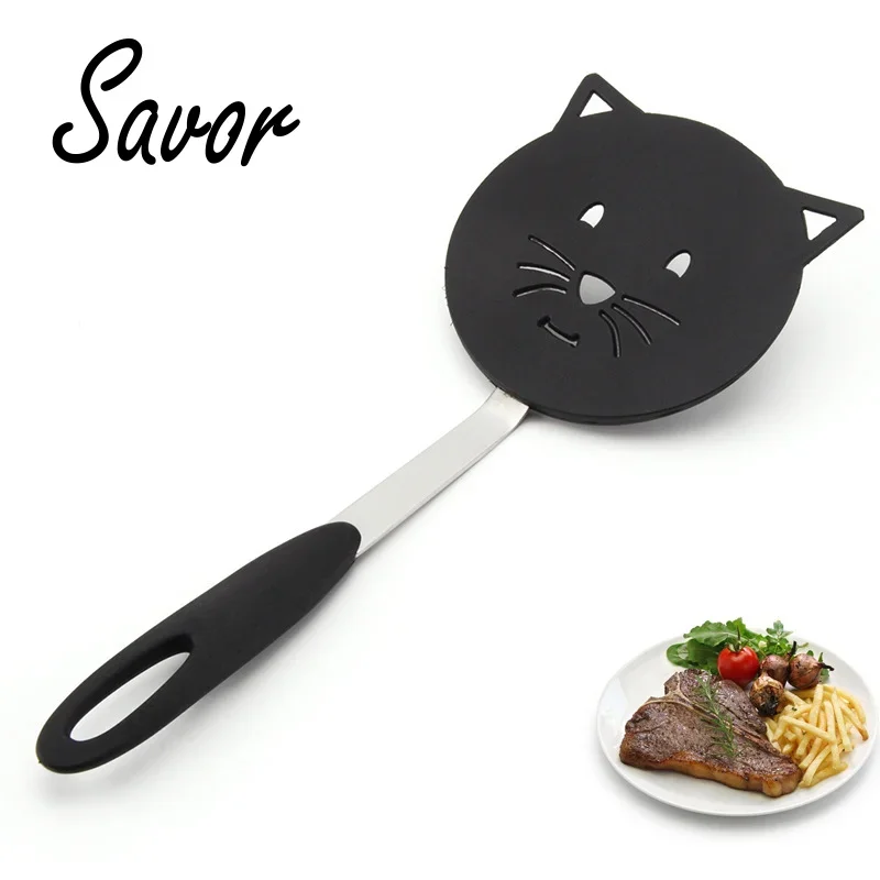 Hot Sale Nylon Cat Frying Spatula Non Stick Omelette Shovel Fried Fish Turner Pancake Flipper Cooking Tools Kitchen Gadget Set