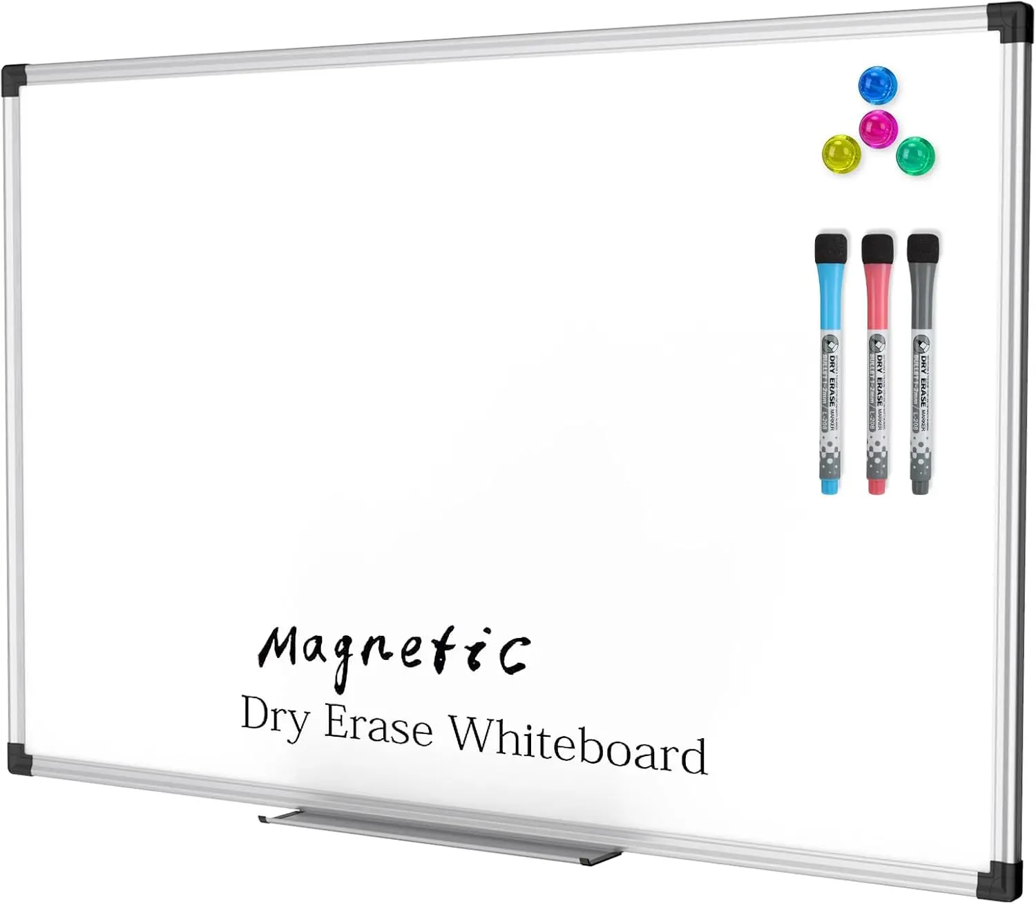 

Двусторонняя магнитная доска для сухого стирания, 36x24 дюйма, с серебряной рамкой, простая установка для офиса и дома