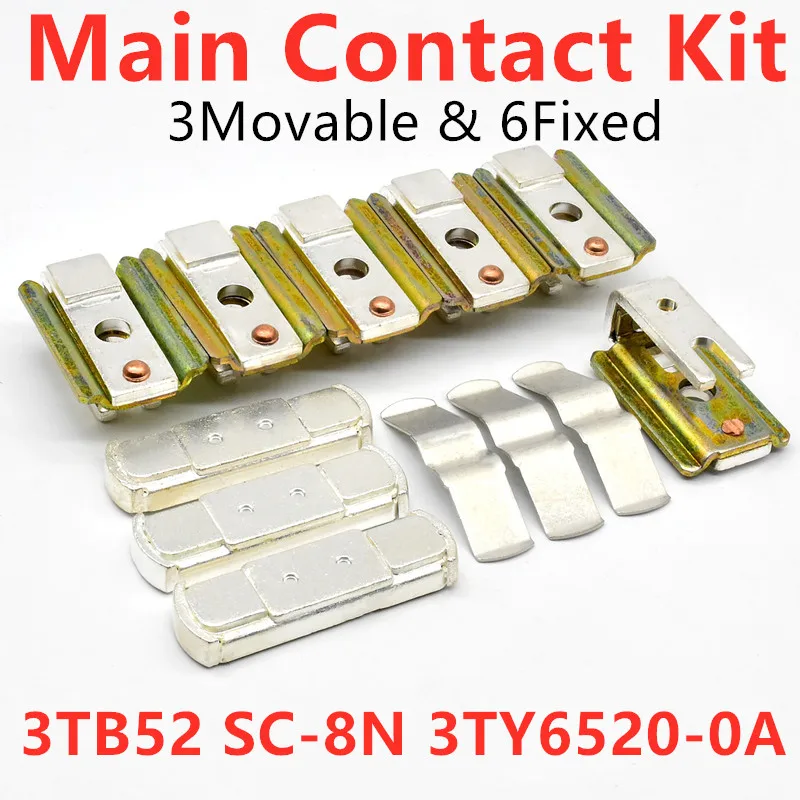 

Main Contact Kit For 3TB52 SC-8N 3TY6520-0A 3TY650-OA Moving and Fixed Contacts Contactor Contacts Replacement Kit Spare Parts