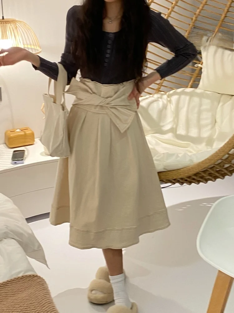 덩덩 고급 텍스처 00% 코튼 린넨 양면 착용 가능한 예술적 스타일 하프 스커트 여성용 프리미엄 퀄리티 패셔너블 미니 스커트