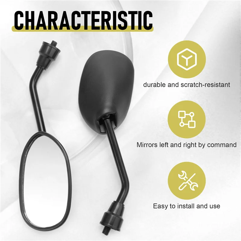 

Ac29-Pair Rear - View Mirror For Motorcycle Scooter Tread Screw 8Mm M8 Adjustable Rotation