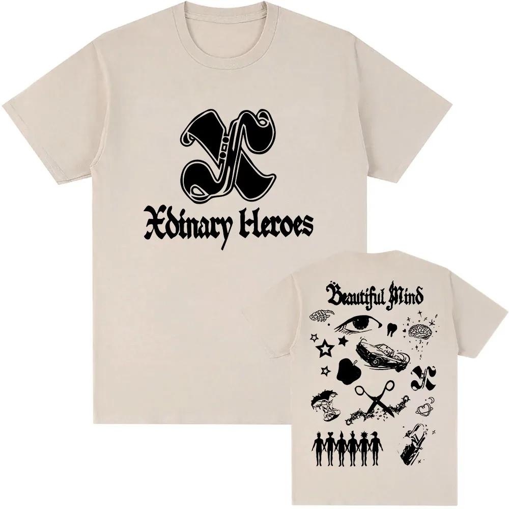 Beautiful Mind Xdinary Heroes T-shirt Korean Boys' Band Printing Tshirts  Summer Short Sleeve Cotton T Shirt for Men Graphic Tee