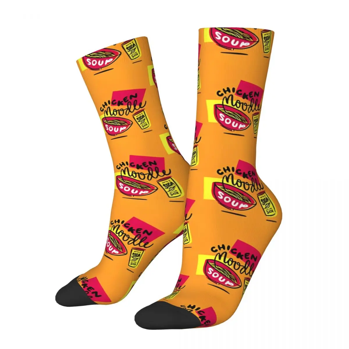 Funny Happy Men's compression Socks Chicken Noodle Soup Vintage Harajuku Ramen Noodle Hip Hop Novelty Seamless Crew Crazy Sock