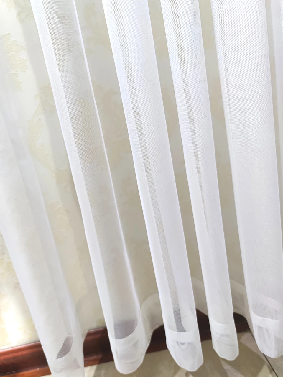 Asazal Weiß Tüll Sheer Bay Fenster Gaze Vorhänge Für Wohnzimmer Balkon Custom Größe Moderne Voile Vorhänge Schlafzimmer Dekoration – Detail 7