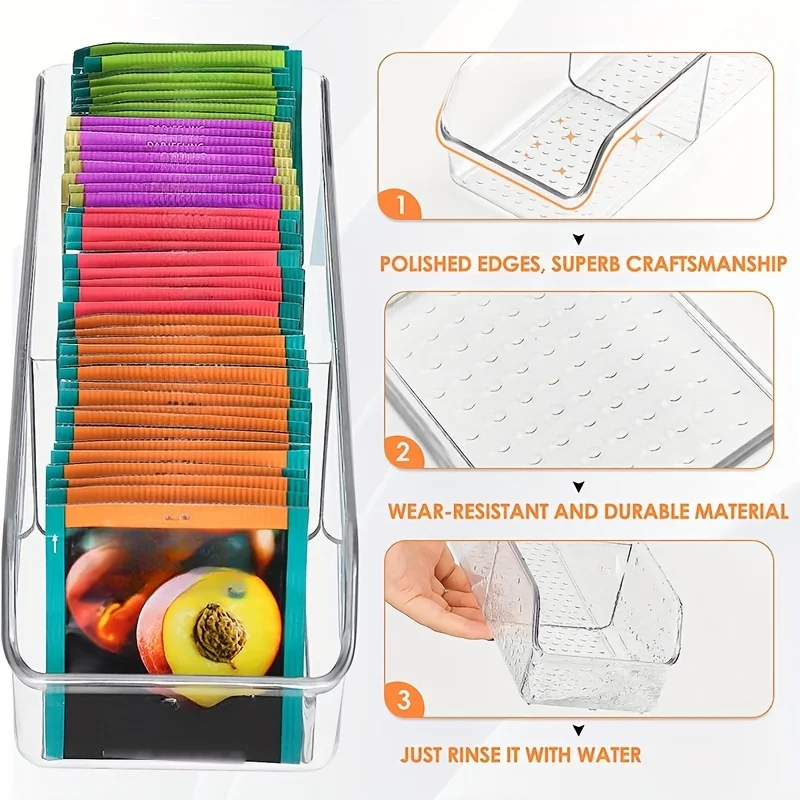 1pc Clear Tea Bag Organizer Box - Storage Holder for Sugar, Coffee, and Spices - Cabinet and Countertop Storage Solution - view 6