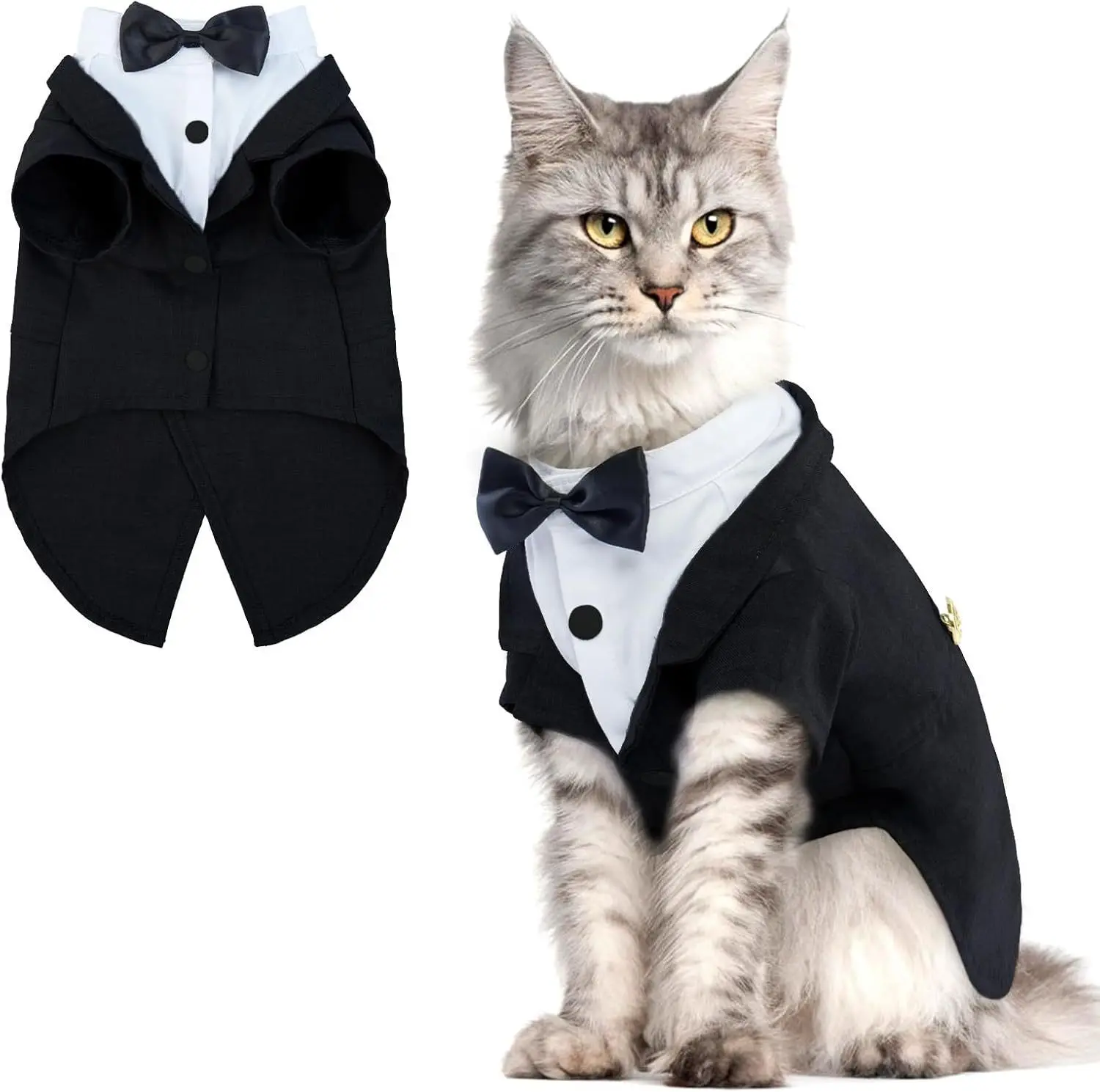 

Special Cat Tuxedo Costume with Bow Tie Halloween Wedding Jumpsuit