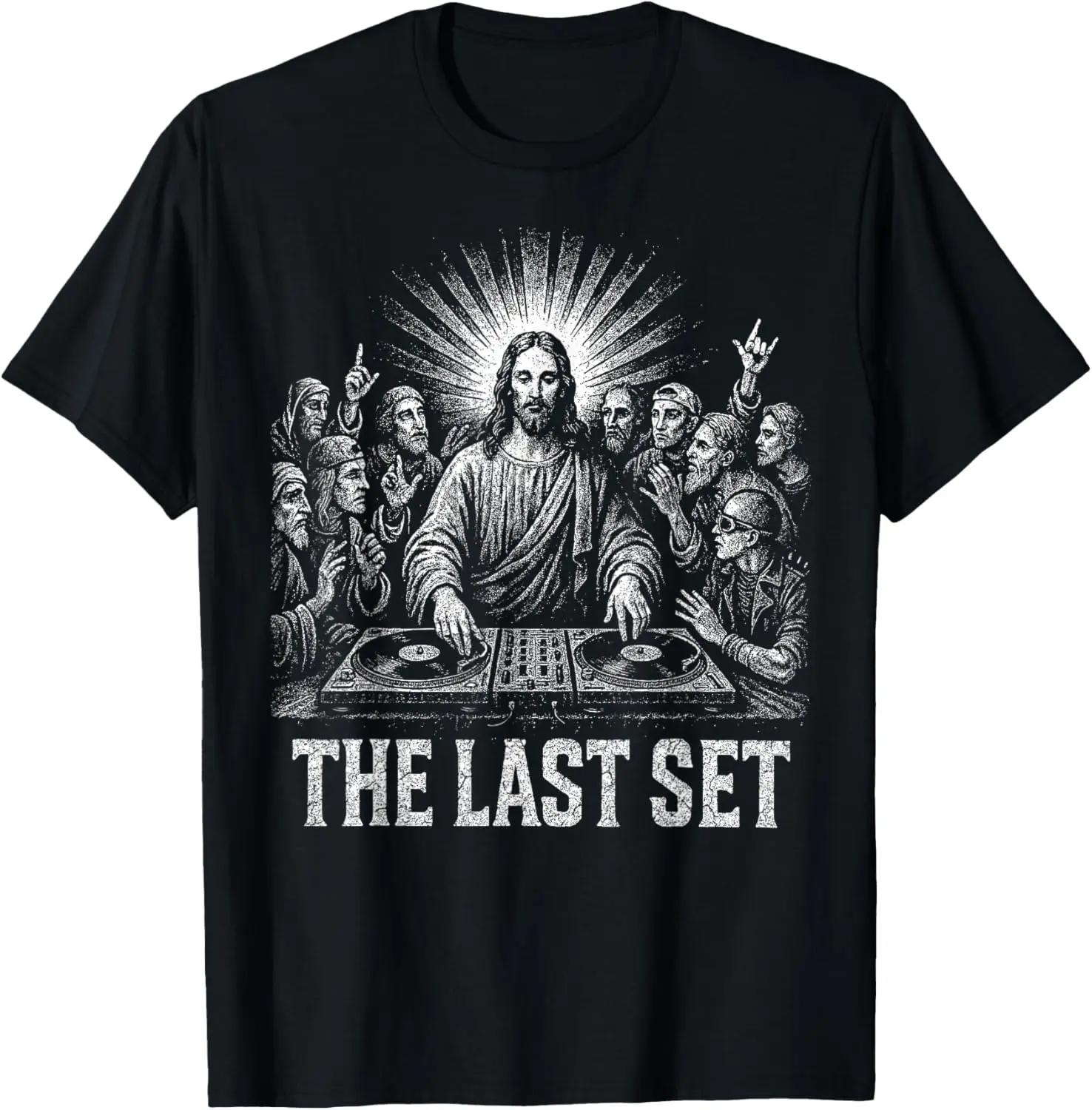 Camiseta de Verano 2026 New Jesus Last Set Rave para Hombre, de Algodón, Manga Corta, Estilo Y2K, Popular, para Fans del Rock y Punk, Regalo
