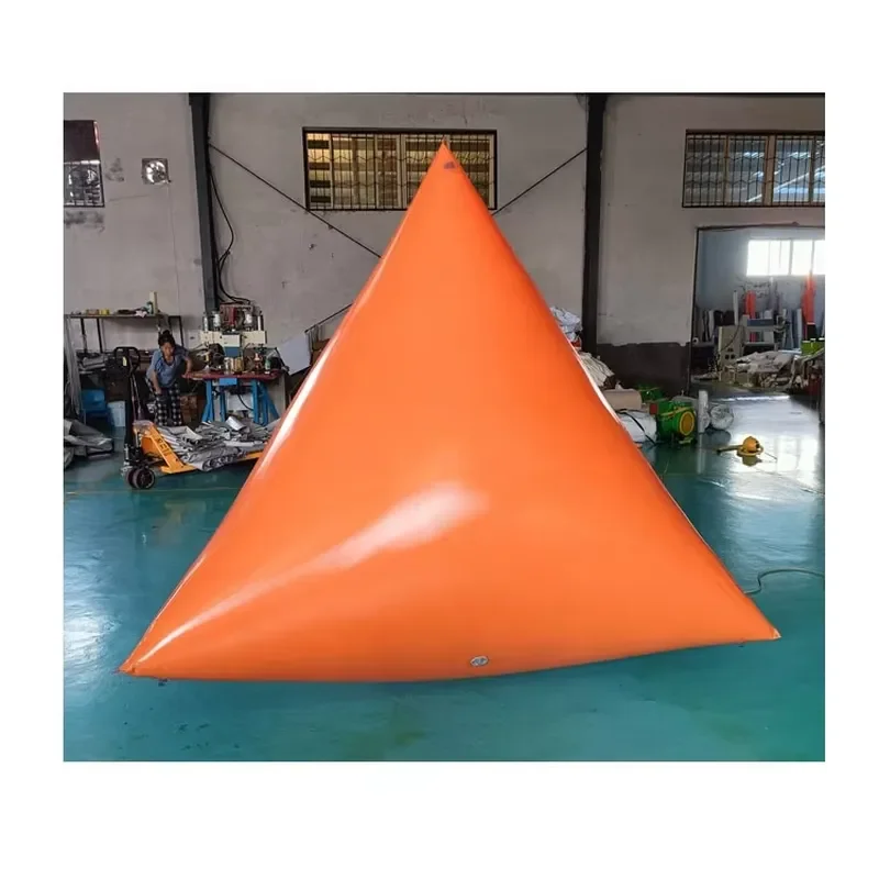 Large PVC Inflatable Pyramid Buoy Triangle Floating Platform For Water Park Beach Outdoor Advertising Display Heavy Duty
