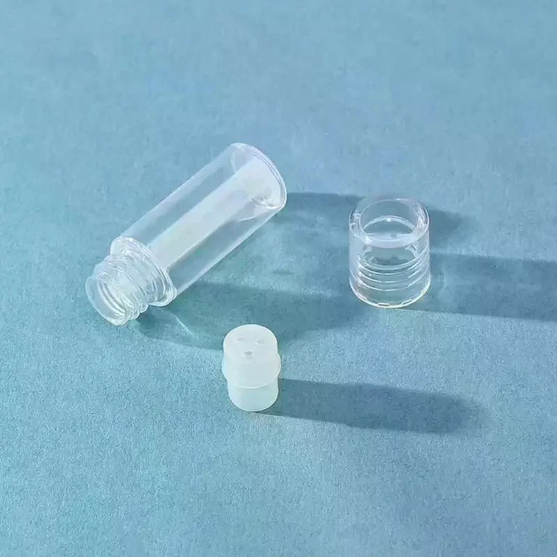 5Pcs Mini Clear 3ml Empty Loose Powder Container Plastic Bottle With 3-hole Plug Sifter Refillable For Eye Shadow Cosmetic