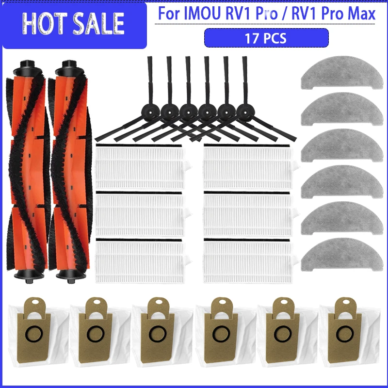 Main Side Brush Filter Mop Dust Bag For IMOU RV1 Pro / RV1 Pro Max  Accessories Replacement Spare Parts